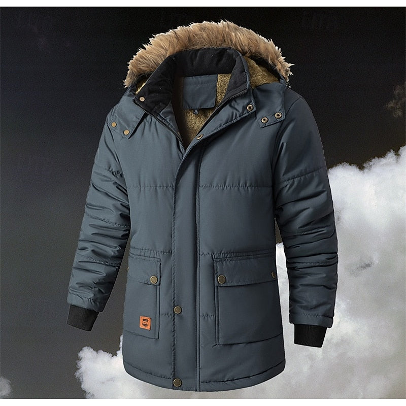 Parka Uomo con Cappuccio e Imbottitura – Calore Invernale Totale