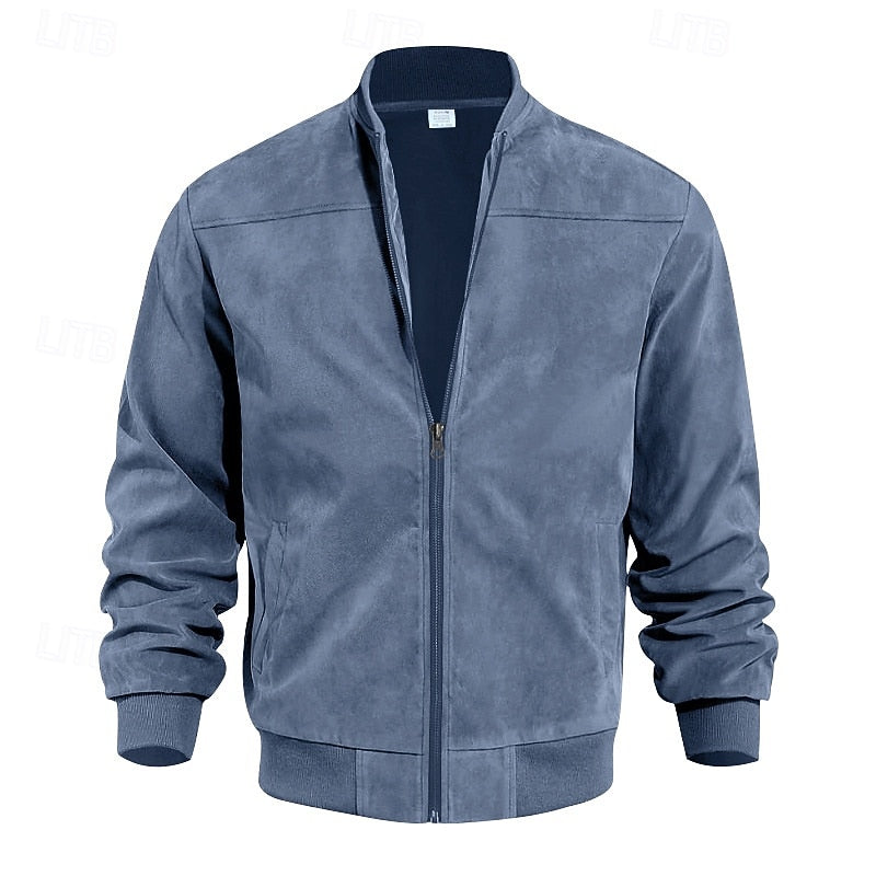 Giacca Uomo con Collo Rialzato e Zip – Design Essenziale