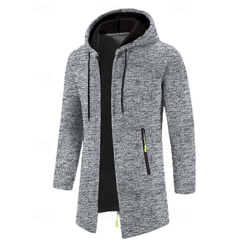 Cappotto Uomo Lungo con Cappuccio – Stile Minimalista Invernale
