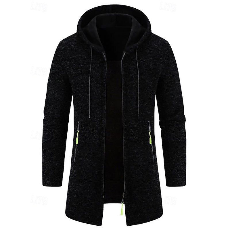 Cappotto Uomo Lungo con Cappuccio – Stile Minimalista Invernale