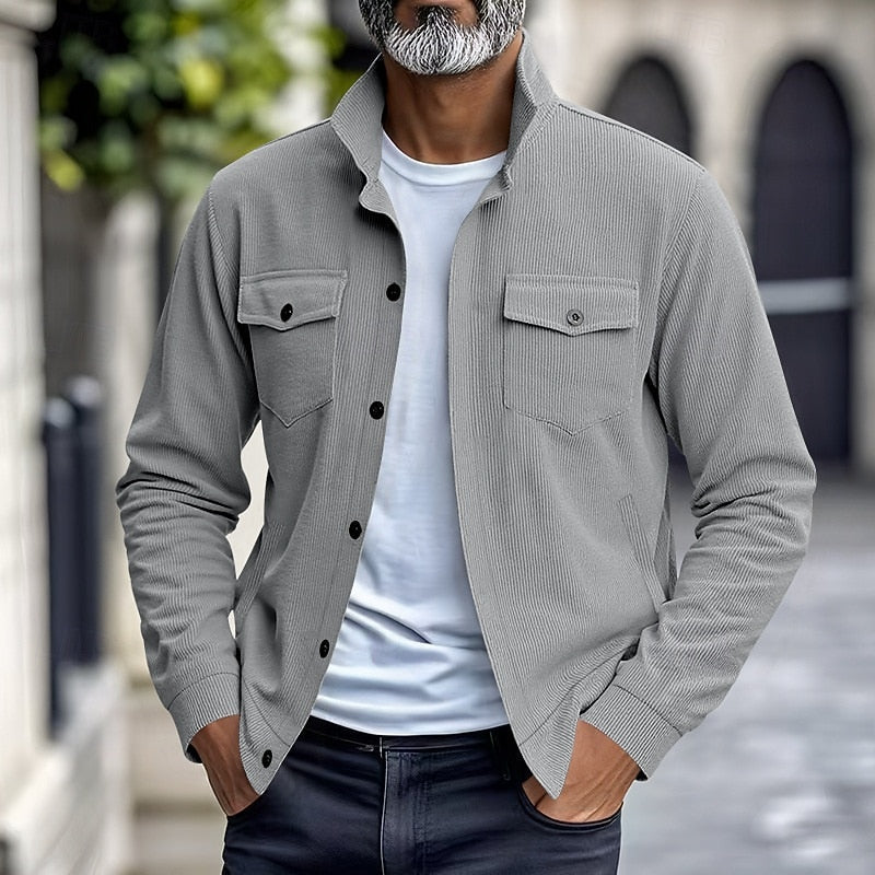 Giacca Uomo Utility a Costine – Stile Casual con Carattere