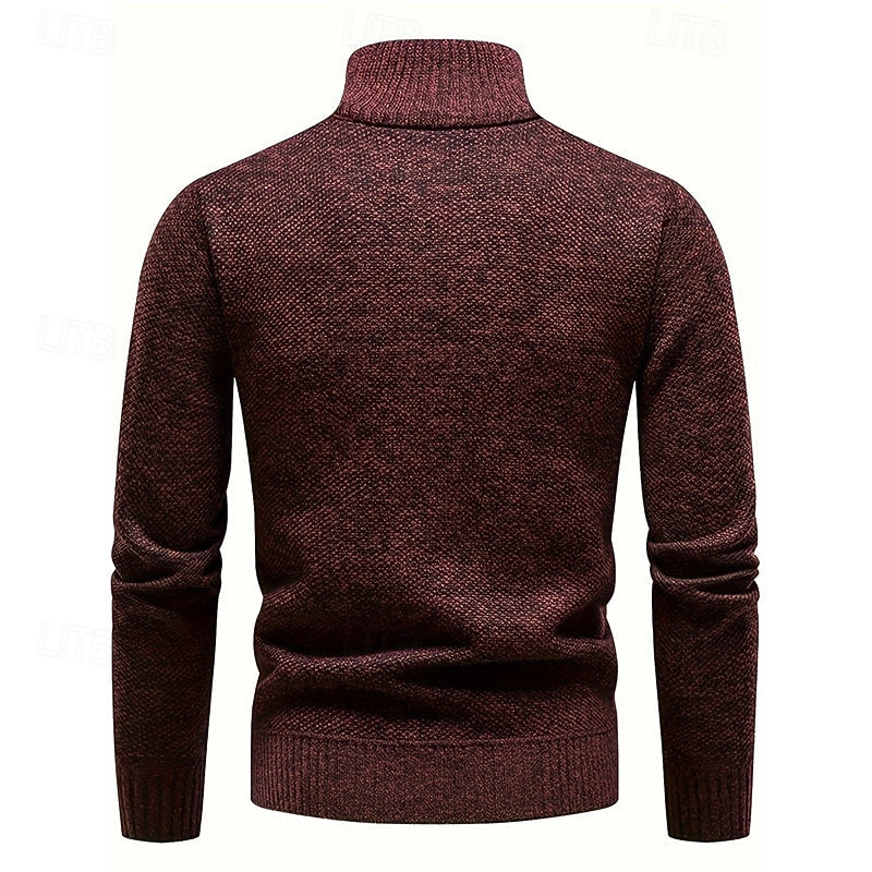 Maglione Uomo Texturizzato con Zip Corta – Calore e Stile