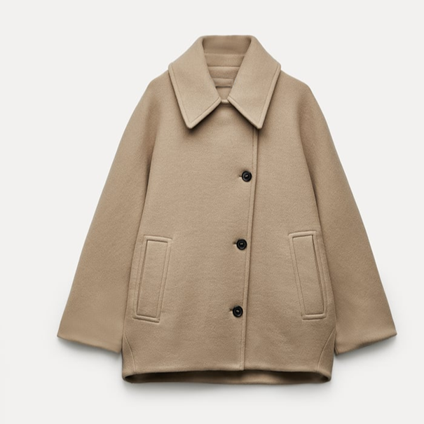 Cappotto Oversize Donna Elegante in Misto Lana Morbido per l'Inverno