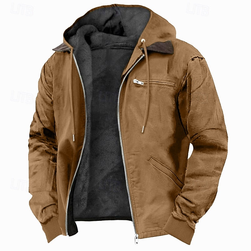 Giacca Uomo con Cappuccio e Zip Foderata – Calore Affidabile