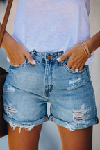 Paige | Pantaloncini Denim Distressed Donna Casual Estivi